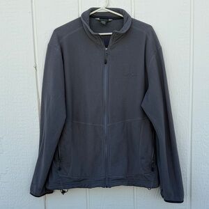Eddie Bauer Men's Size XL Gray Checker Full Zip Sweater Logo Gorpcore Stretch